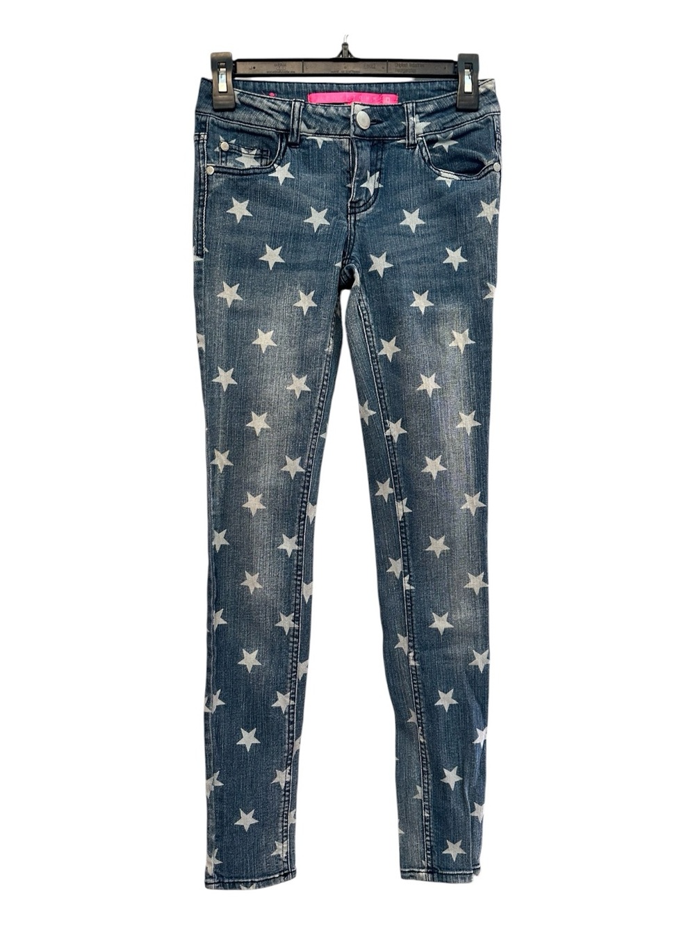 Y2K Era Vintage Tinseltown Blue Star-Print Skinny Jeans Size 0
